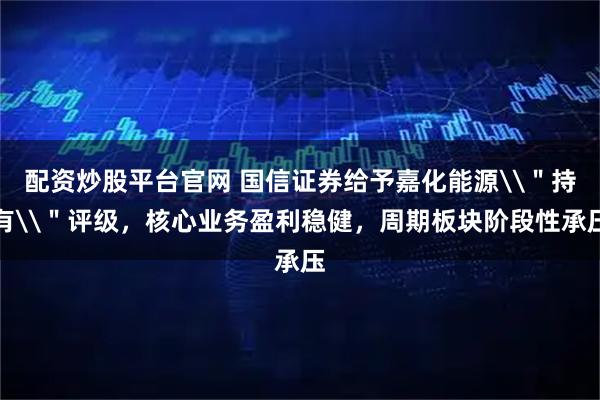 配资炒股平台官网 国信证券给予嘉化能源\＂持有\＂评级，核心业务盈利稳健，周期板块阶段性承压